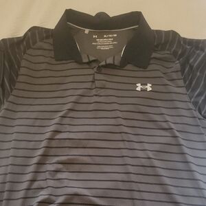 Under Armour Men's Gray and Black Polo Shirt